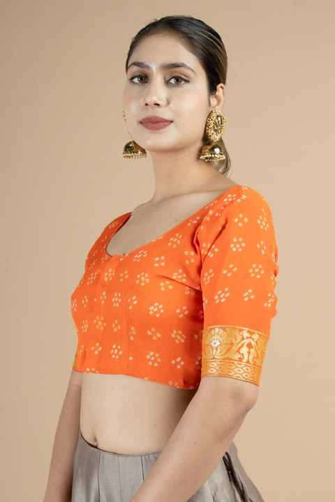Orange Bandhni Blouse