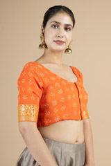 Orange Bandhni BlouseDSC09564