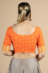 Orange Bandhni BlouseDSC09566