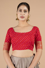 Red Bandhani BlouseDSC09590