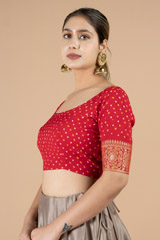 Red Bandhani BlouseDSC09591