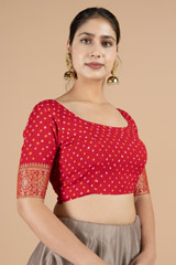 Red Bandhani BlouseDSC09592