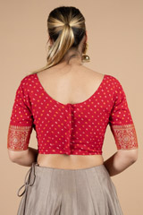 Red Bandhani BlouseDSC09593
