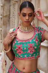 Pink Kundan Neckpiece Set2813