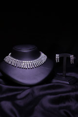 White Stone Necklace Set