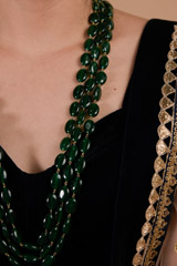 Green Stone Long Necklace_DTR3641