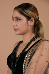 Green Stone Long Necklace_DTR3646