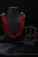 Ruby Red Stone Necklace Set2828_video