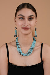 Blue and Grey Necklace Set_DTR3220