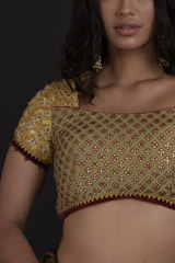 Orange Embellished Lehenga_SUB7856