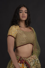 Orange Embellished Lehenga_SUB7861