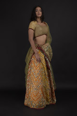Orange Embellished Lehenga_SUB7862