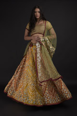 Orange Embellished Lehenga
