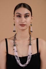 Pink and Grey Necklace Set_DTR3241