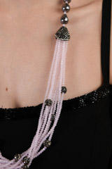 Pink and Grey Necklace Set_DTR3242