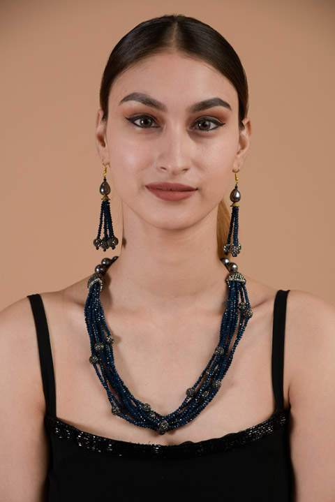Blue and  Grey Necklace Set