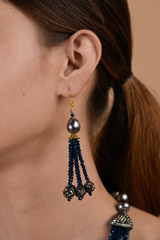 Blue and  Grey Necklace Set_DTR3232