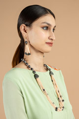 Peach and Grey Necklace SetDSC09366