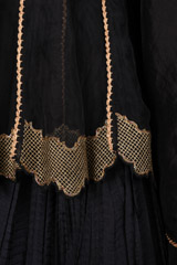 Black Crochet Silk Peplum LehengaDSC02576