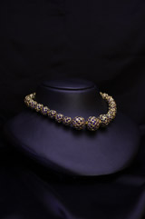 Blue & Golden Moti NeckpieceIMG_9542