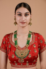 Green and kundan Rani Haar_DTR3347