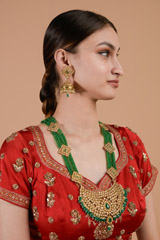 Green and kundan Rani Haar_DTR3351