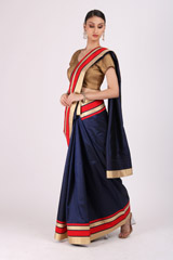 Navy Blue Silk SareeIMG_9720