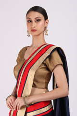 Navy Blue Silk SareeIMG_9722