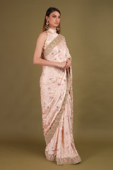 Resham Work On Satin SareeDSC01375