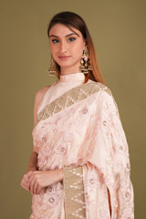 Resham Work On Satin SareeDSC01379