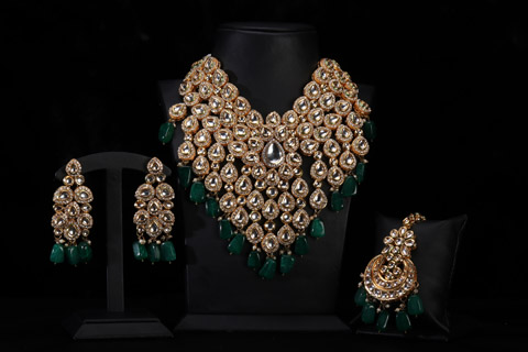 Green Beads Necklace Set