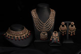Red Droplets Kundan Necklace Set
