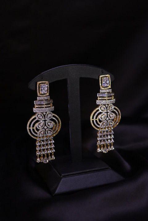White Zircon Danglers