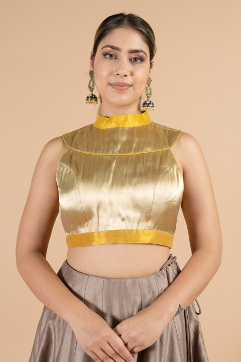 Golden Sleeveless Blouse