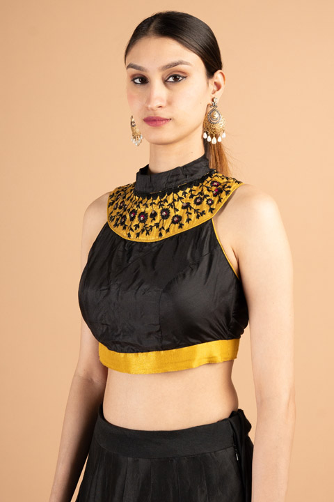 Black Embroidered Blouse