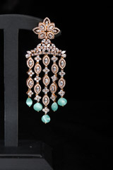 Gold Earrings with Green DropsIMG_0870