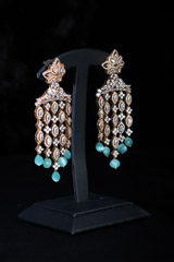 Gold Earrings with Green DropsIMG_0871