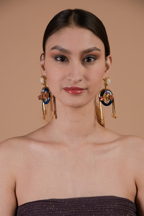 Blue Stone Studded Earrings