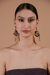 Blue Stone Studded Earrings