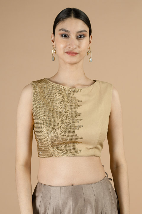 Golden Sleeveless Blouse