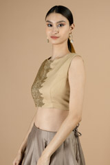 Golden Sleeveless Blouse3