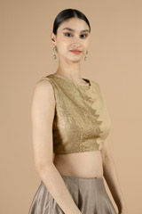 Golden Sleeveless Blouse4