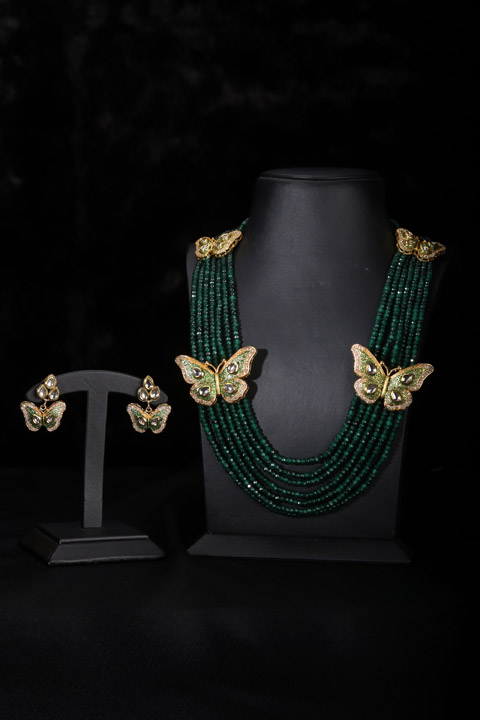 Stone Butterfly Necklace Set