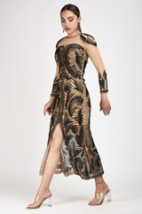 Beige Embellished Gown_SUB0417