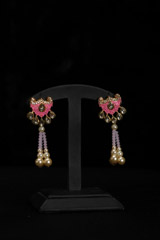 Pink Moti Necklace Set