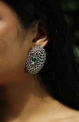 White Zircon Floral StudsIMG_8100