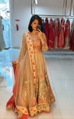 Beige Double Layer Lehenga2