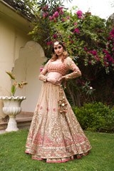 Beige Double Layer LehengaDSC05678