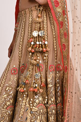 Beige Double Layer LehengaDSC_3486