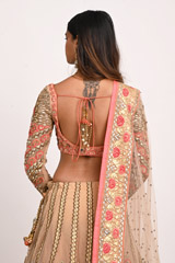 Beige Double Layer LehengaDSC_3488